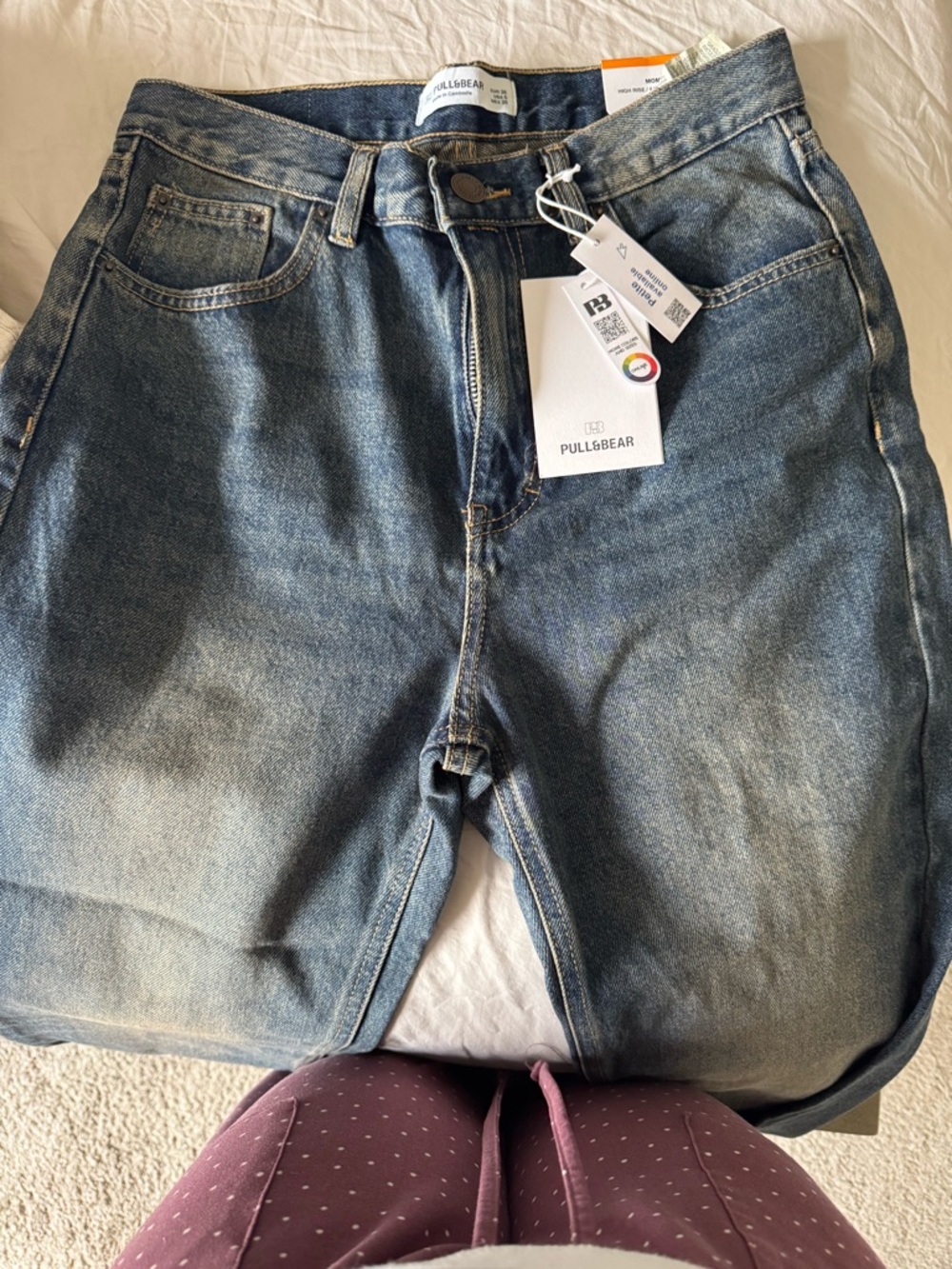 Pull&Bear Men's Medium Blue Relaxed Fit Jeans